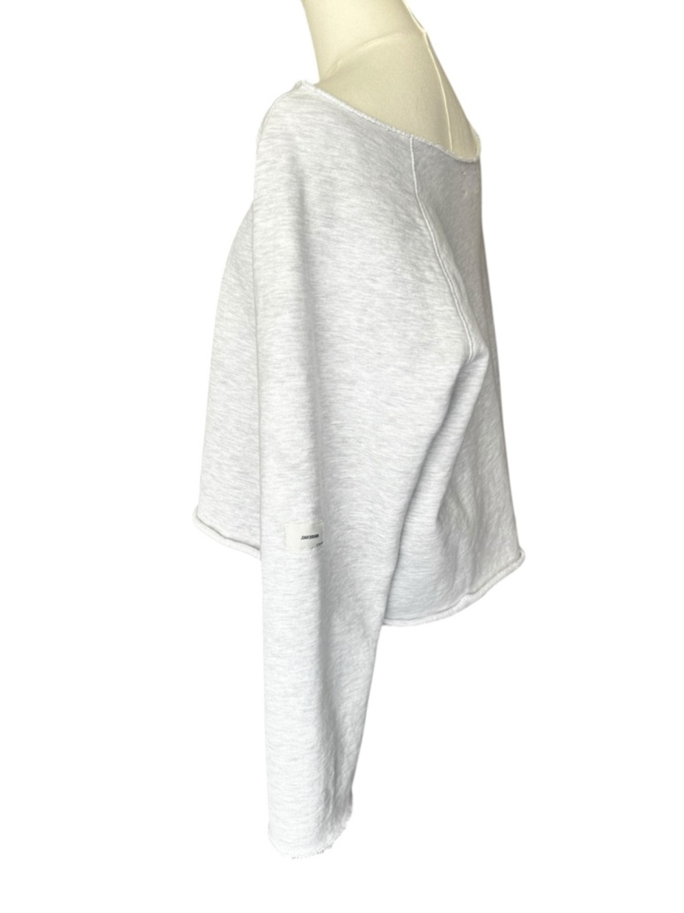 Joah Brown Slouchy Pullover Sweatshirt in Pearl Grey French Terry S/M - Picture 5 of 10
